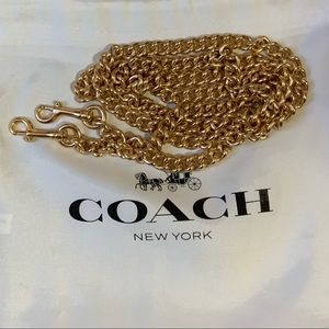 New Coach Dinky Chain Strap, Light Gold, 48”
